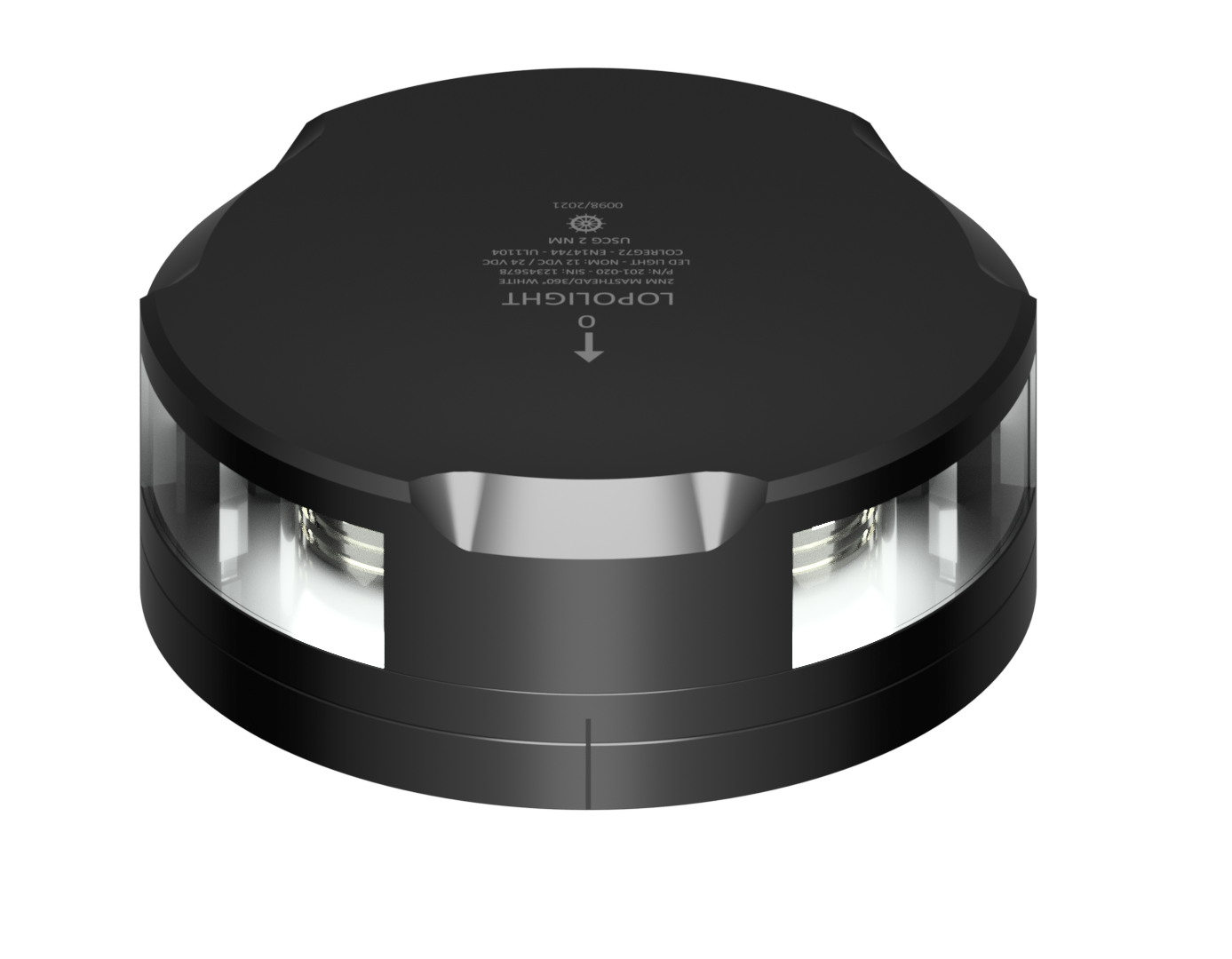 2nm Masthead/360° White, black w/FB base 2nm Masthead/360° White, black w/FB base